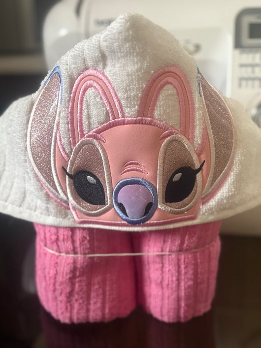 Pink Alien Hooded Towel