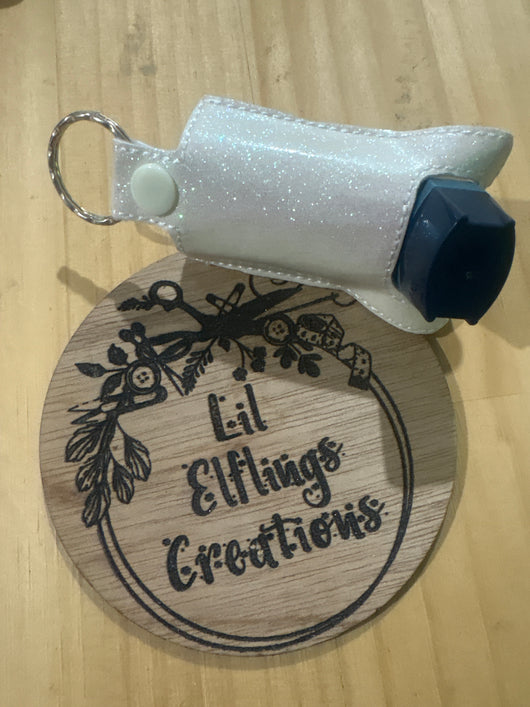 White glitter inhaler case