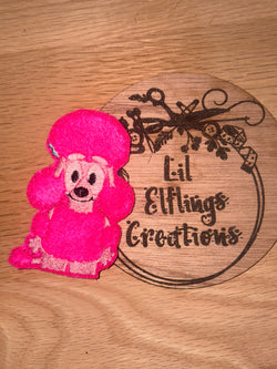 Pink dog finger puppet