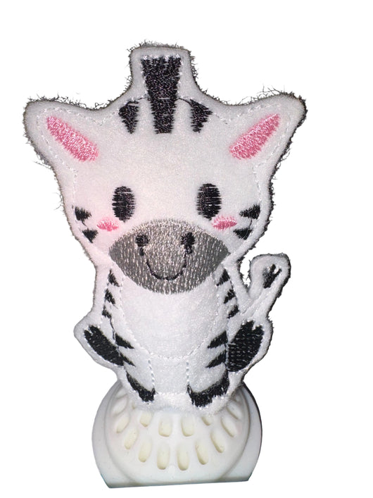 Zebra finger puppet
