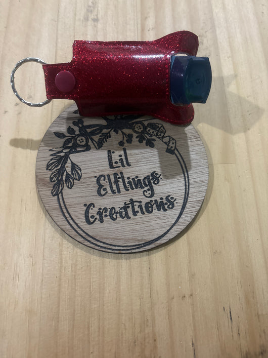 Red glitter inhaler case
