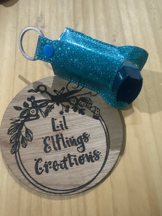 Teal glitter inhaler case