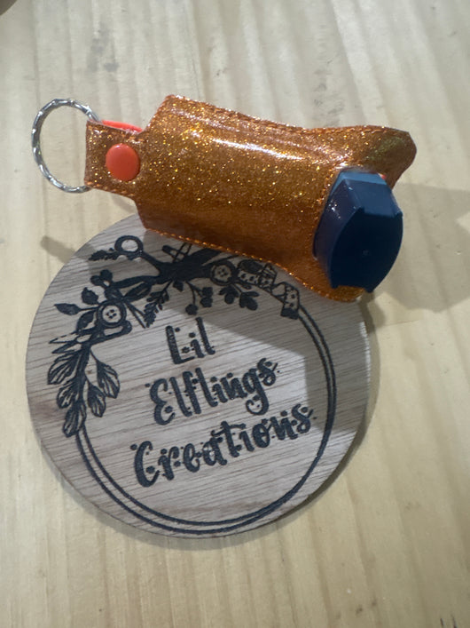 Orange glitter inhaler case