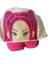 Pink Hunter hooded towel personalise