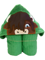 Highland Cow Hooded Towel personalised