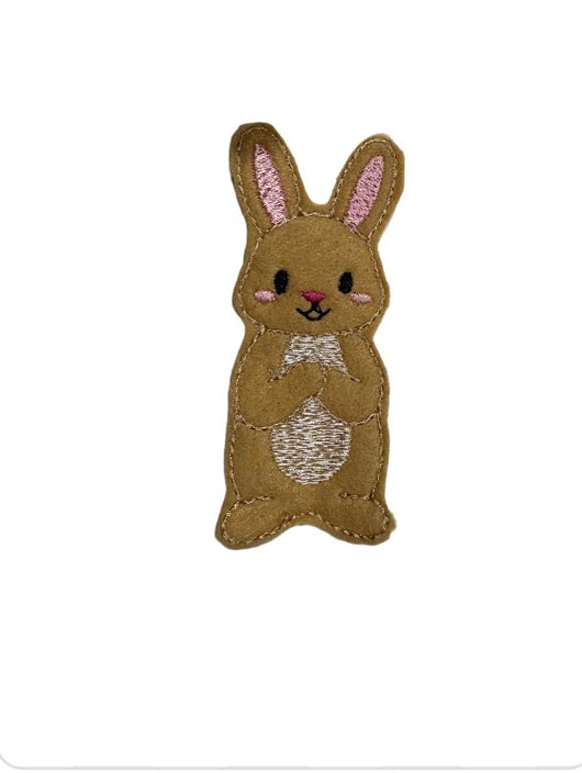 Easter bunny brown finger puppet