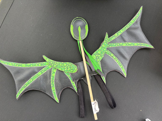 Green Dragon Wings and Wand set