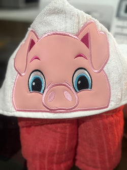 Pig hooded towel