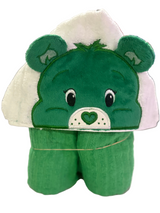 Green Bear Hooded Towel personalised