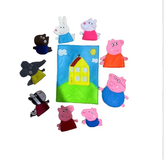 Pig family puppet set