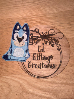 Blue dog finger puppet