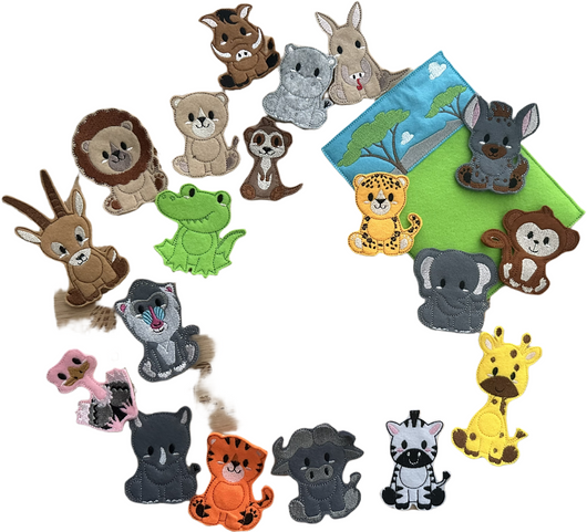 Safari Animals Finger Puppet set