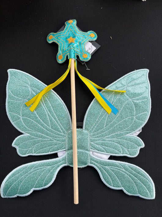 Blue Fairy wings and Wand set
