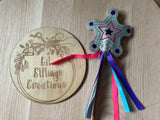 Silver star Vinyl ribbon Wands