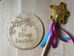 Gold star vinyl  ribbon Wand